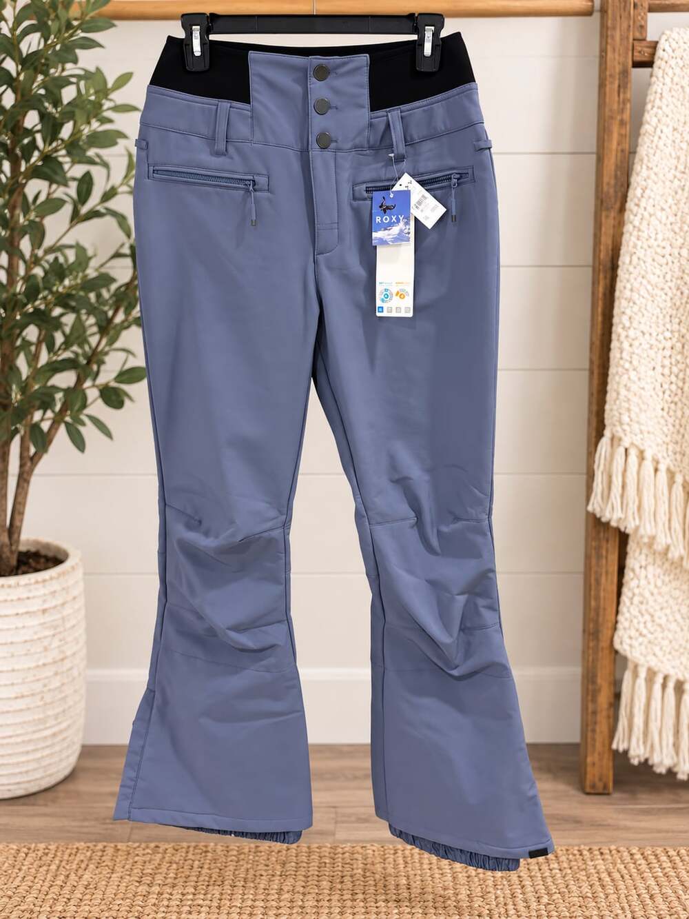 NWT Roxy Rising High Snow Ski Pants Blue Sz L $210